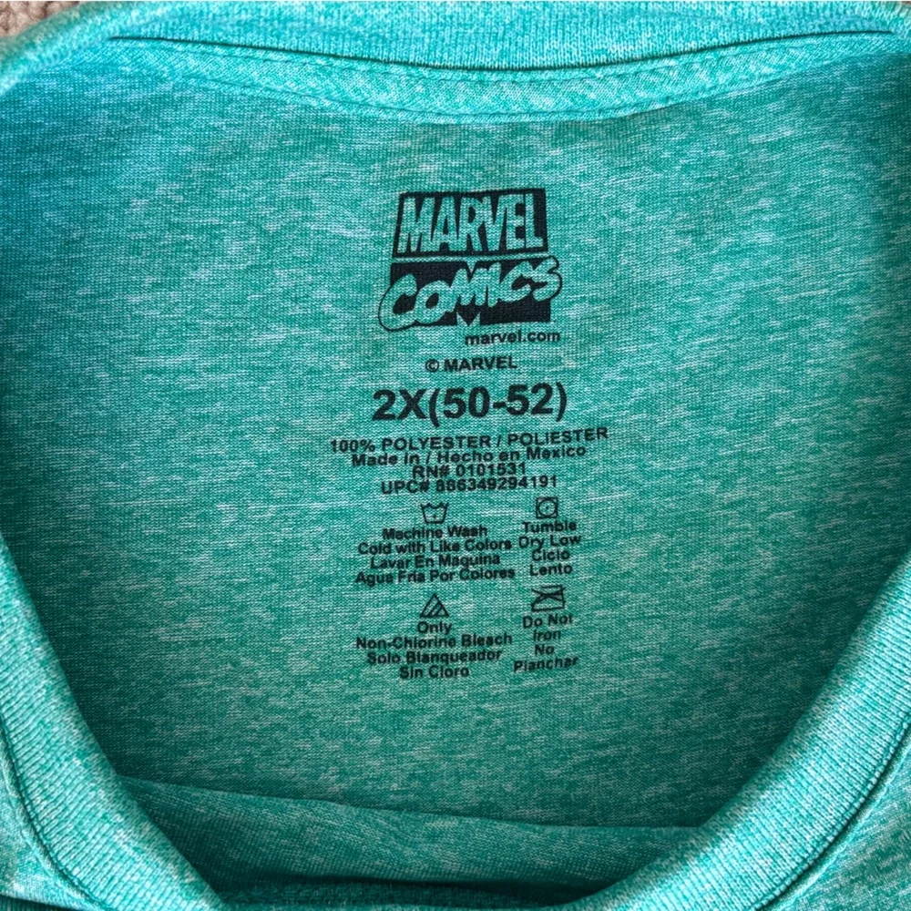 Marvel The Incredible Hulk Graphic Tee | Heather Green 2XL | "When I'm Angry" - Picture 4 of 6